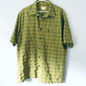 Eddie Bauer Shirt Mens XL Green Outdoor Gorpcore Vented  Fishing Short Sleeve